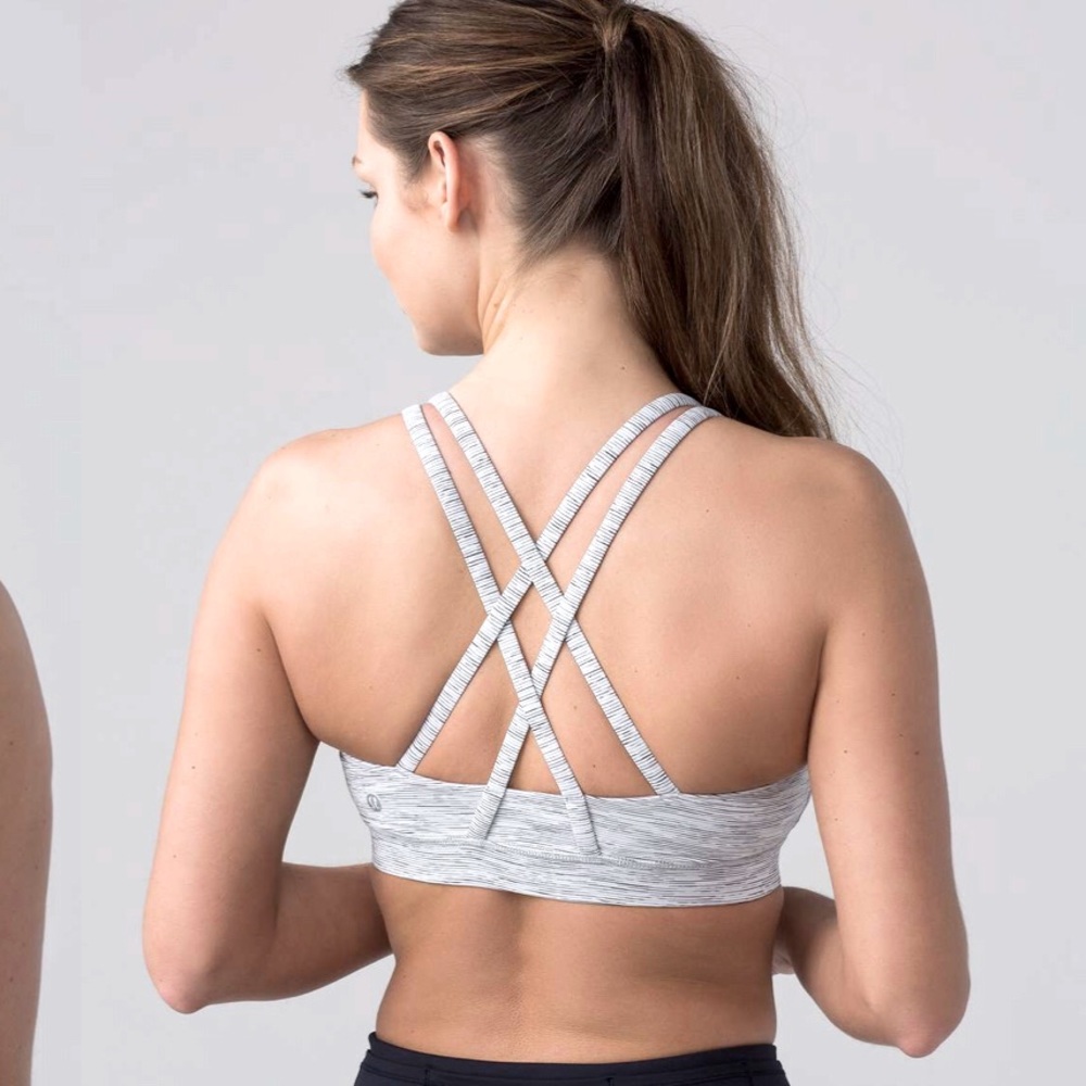 Lululemon Energy Bra 6 BLK/grey/WHT